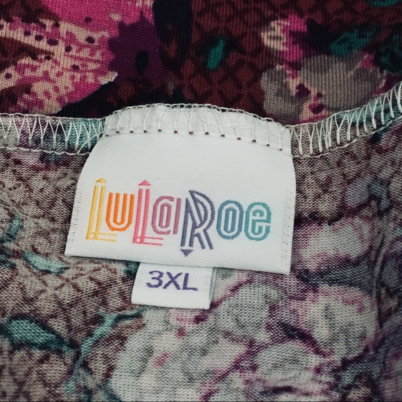 LuLaRoe Maxi Skirt Plus Size 3X Red Gray Floral - Picture 6 of 8